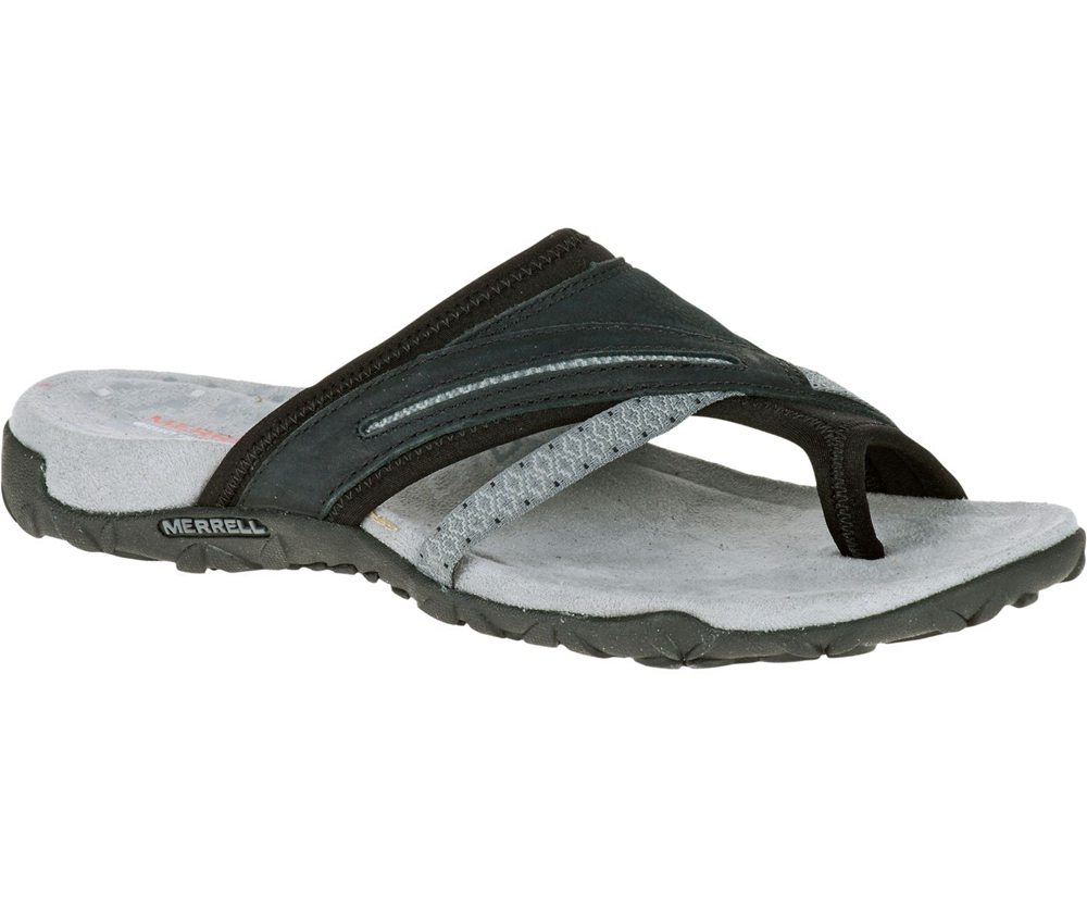 Merrell Sandals White/Black - Terran Post II - Womens 15SAHVZTB
